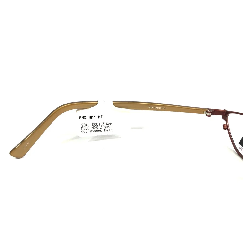 ogi Petite Eyeglasses Frames 9018 COL. 61 Brown Gold Cat Eye Full Rim 50-19-135